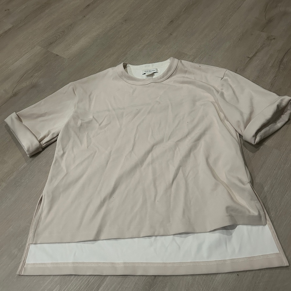 Women’s rolled sleeve beige shirt